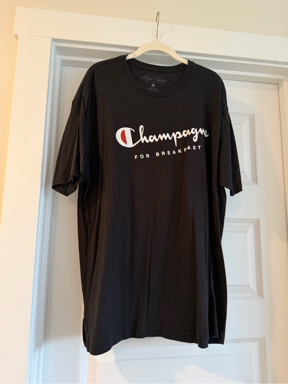 Champagne For Breakfast unisex Black Graphic Tee